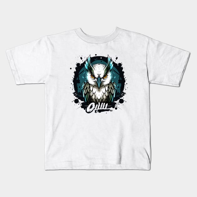 Graffiti Paint Owl Bird Creative Kids T-Shirt by Cubebox